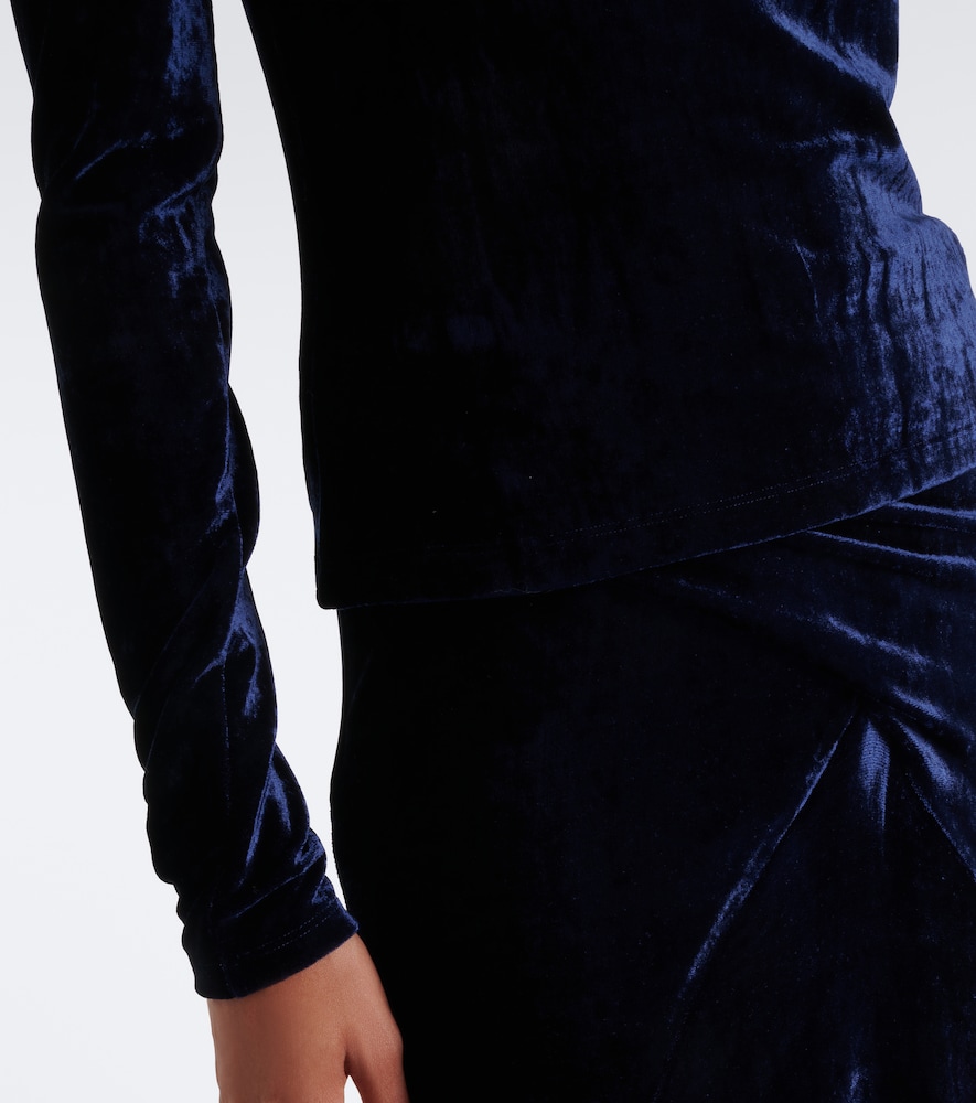 Gathered Velvet Top