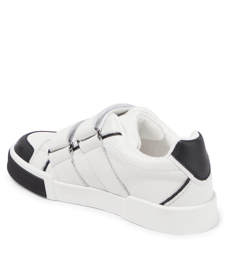  Dolce&gabbana Kids Dolce&gabbana Kids Logo Leather Sneakers 