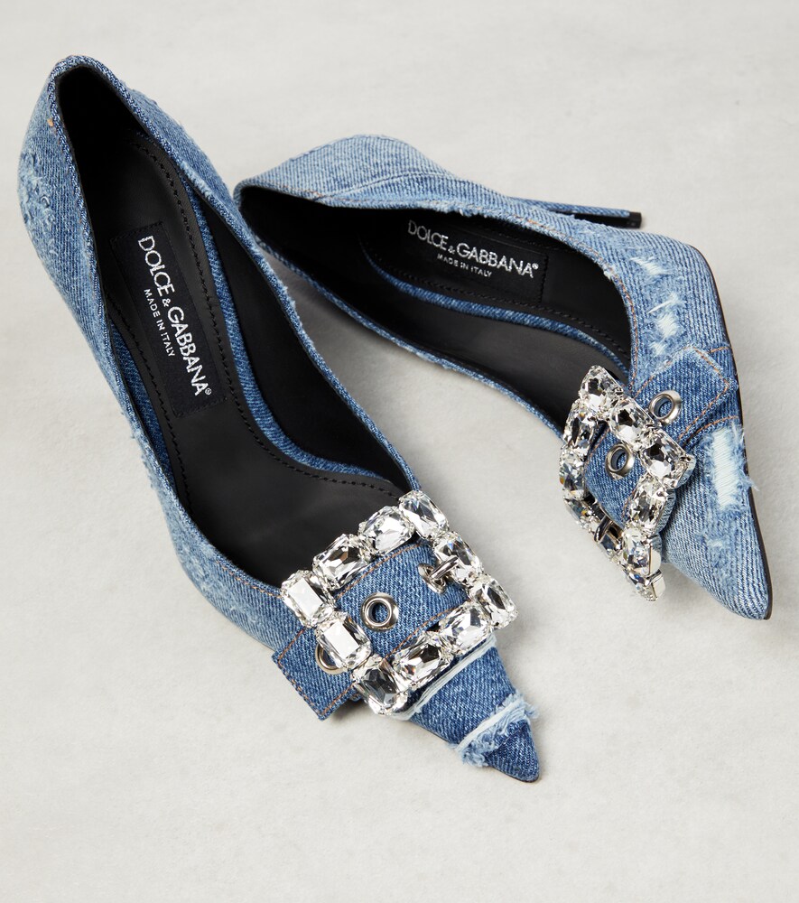  Dolce&gabbana Dolce&gabbana Embellished Denim Pumps 