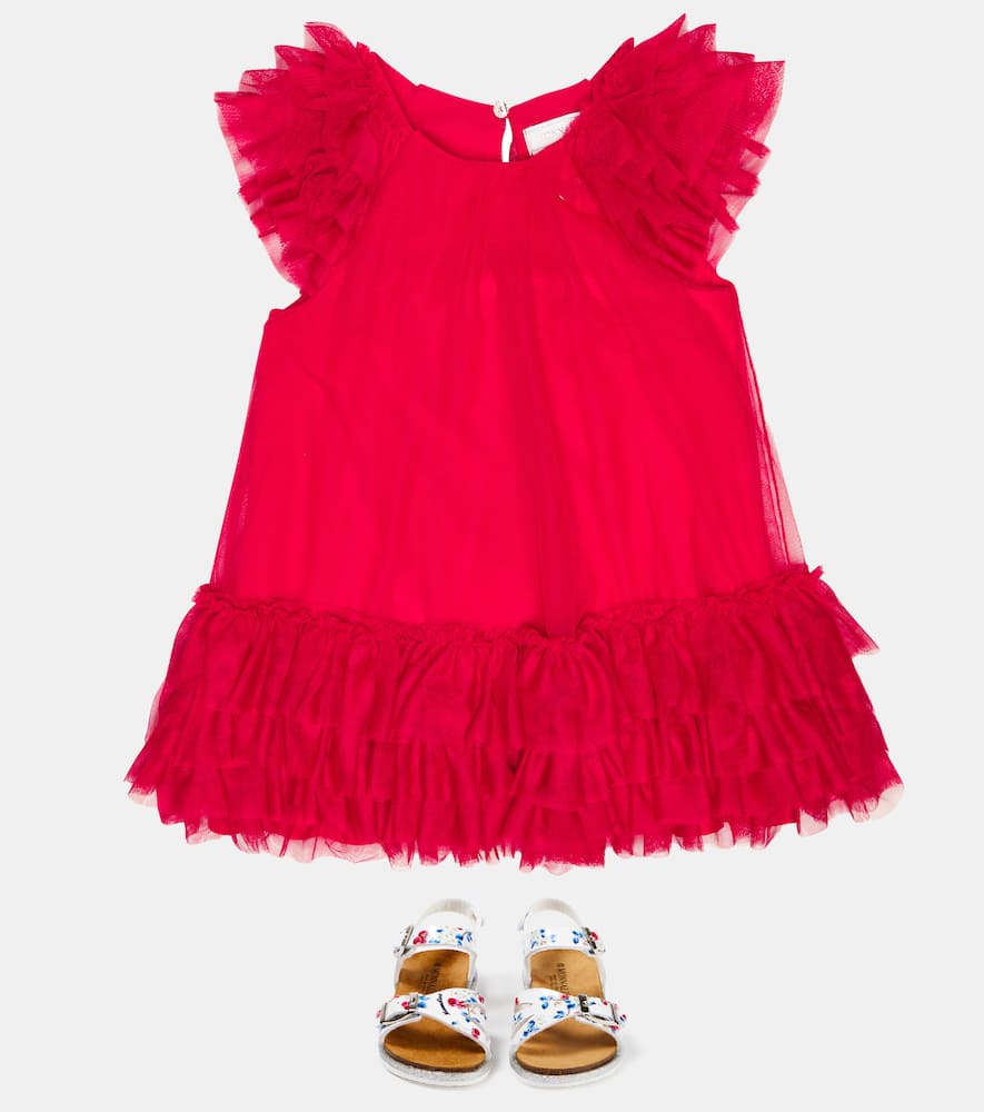 Monnalisa Sequin-embellished Tutu Dress In Red