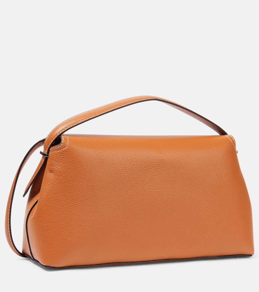 Shop Totême T-lock Medium Leather Tote Bag In Tan