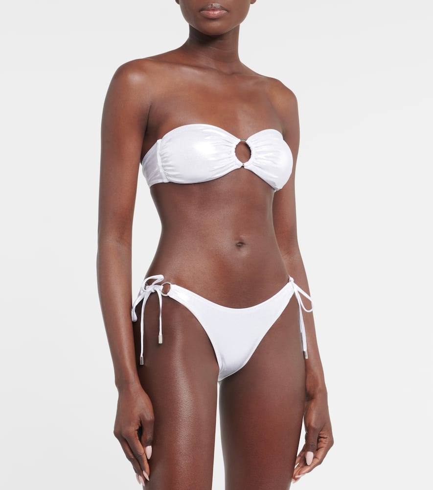 Melissa Odabash Tortola Bikini Top In Silver Metallic