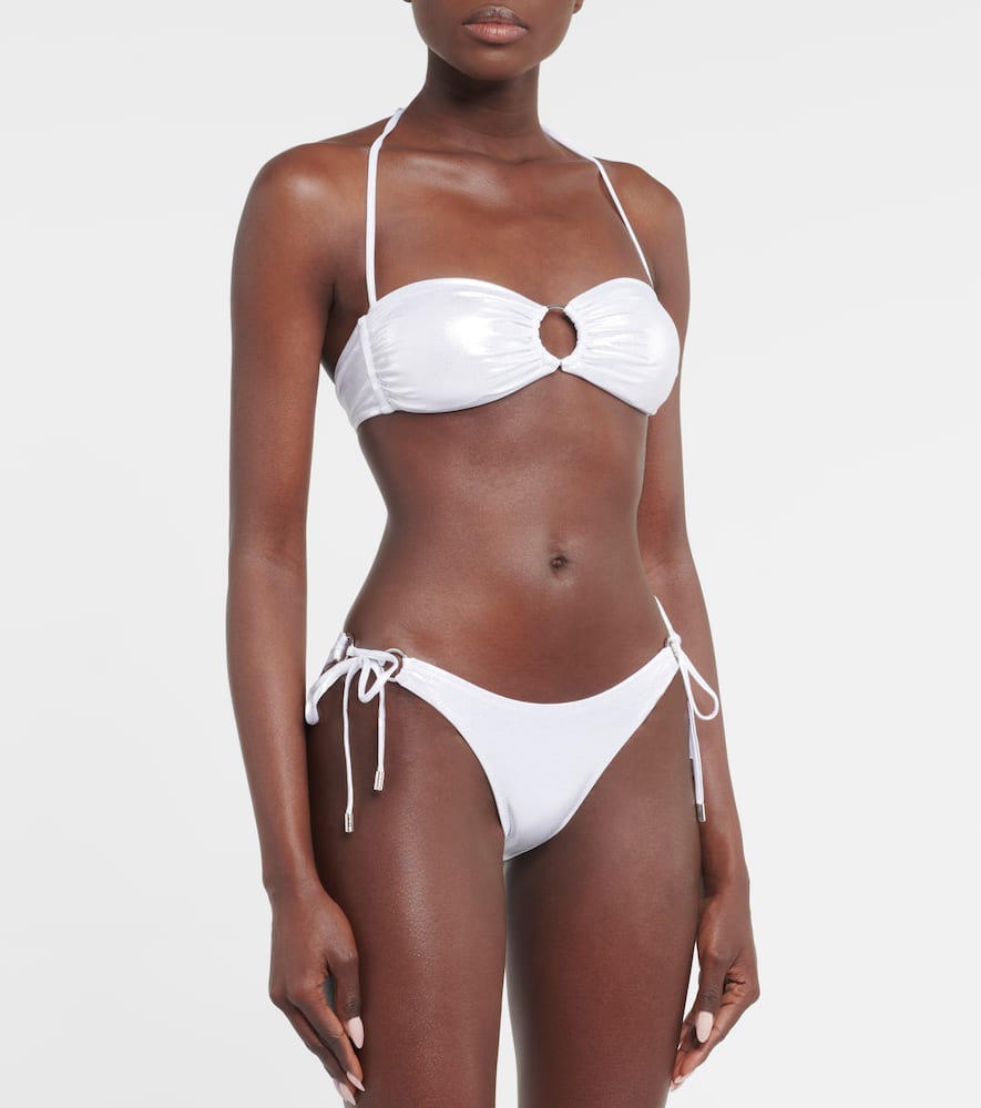 Melissa Odabash Tortola Bikini Top In Silver Metallic