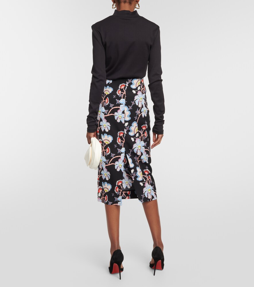  Diane Von Furstenberg Diane Von Furstenberg Kara Floral Cady Pencil Skirt 
