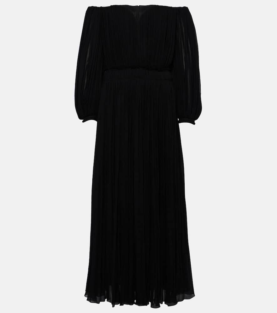 Chloé Off-shoulder virgin wool midi dress