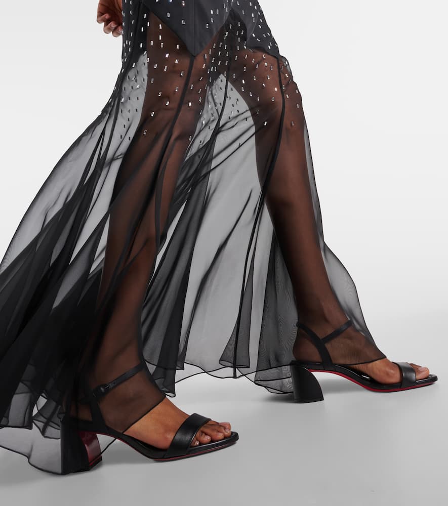 Christian Louboutin Miss Sabina Red Sole Ankle-strap Sandals In Black