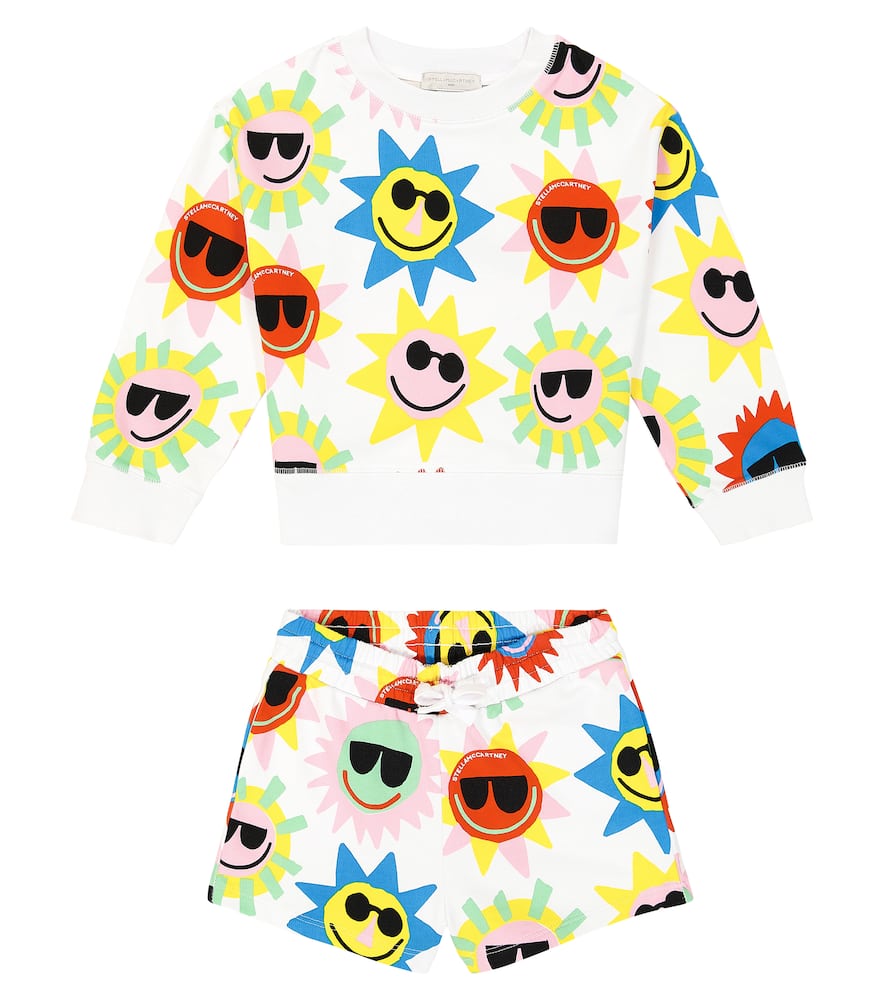 Stella McCartney Kids Printed cotton fleece sweatshirt and shorts set