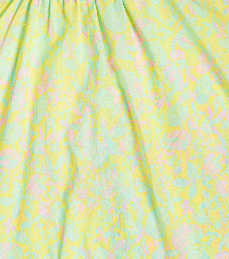 Paade Mode Printed Cotton Chiffon Blouse In Yellow
