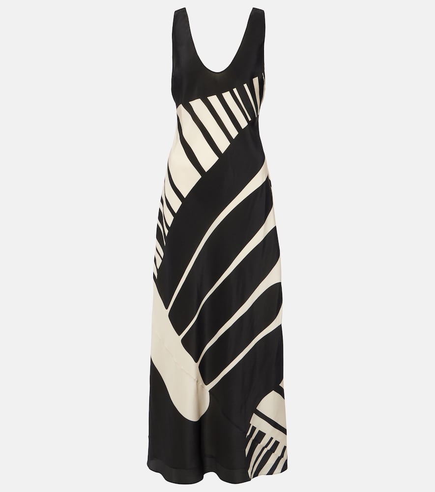 SIR Arte printed silk satin slip dress