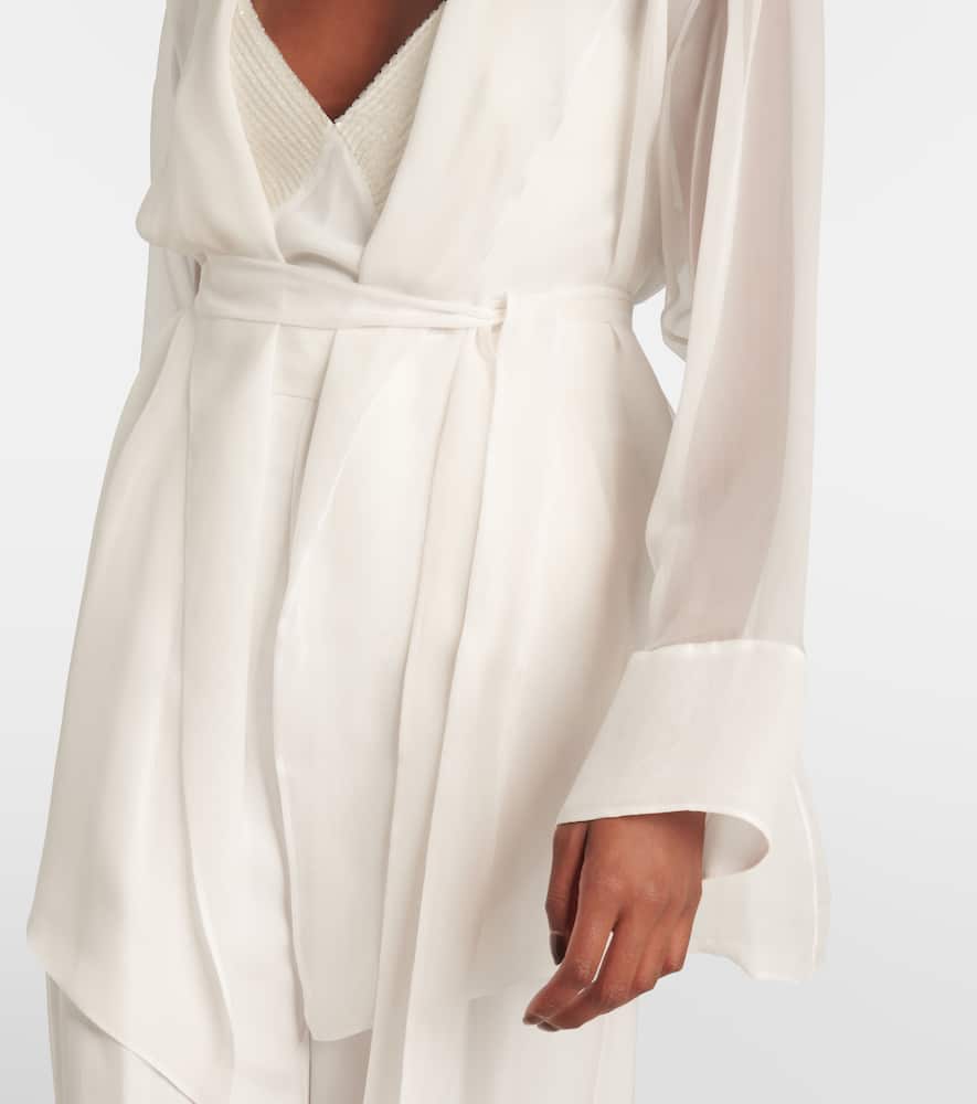 Max Mara Hooded Chiffon Jacket In White