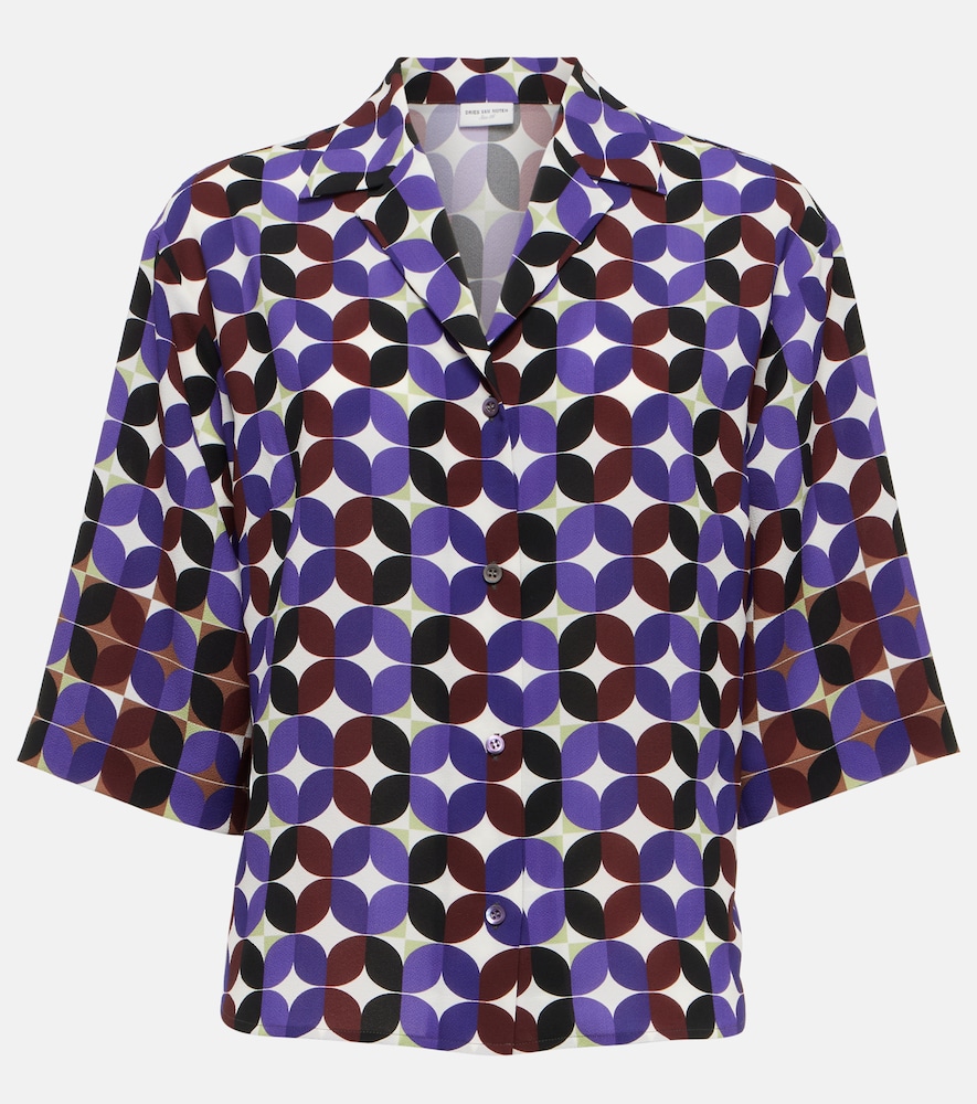 Dries Van Noten Dries Van Noten Printed crêpe bowling shirt　Dries Van Noten プリント クレープ ボーリング シャツ