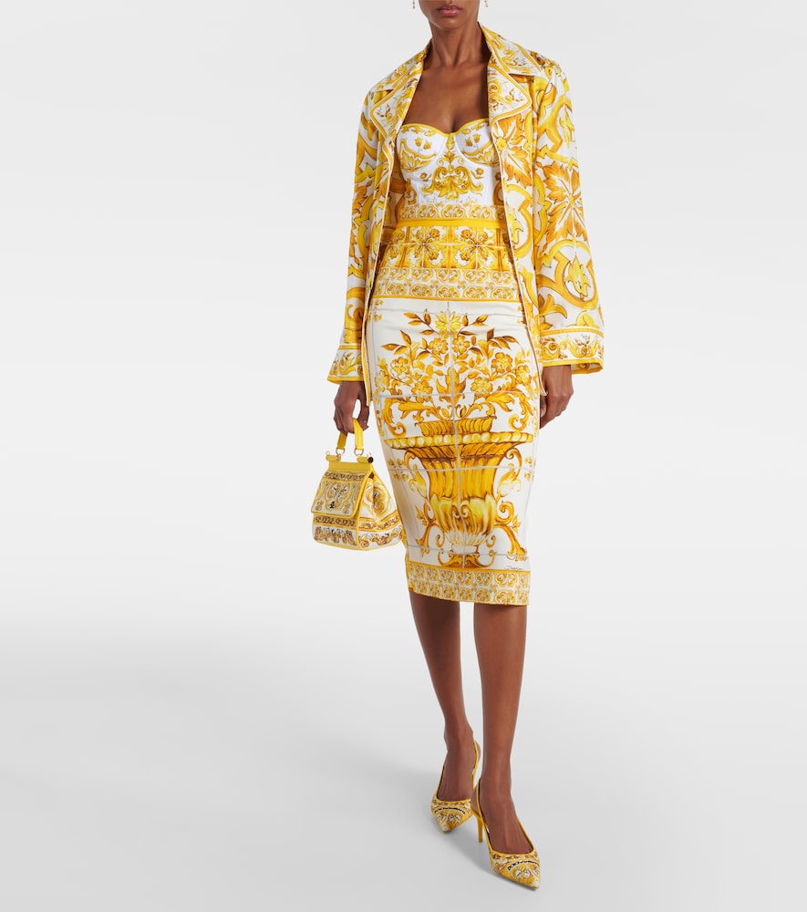 Dolce & Gabbana Majolica silk-blend midi skirt