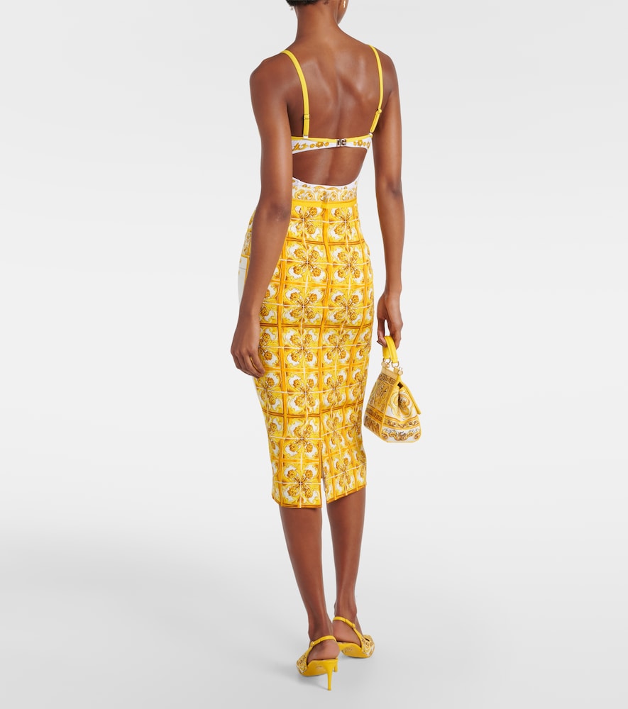  Dolce&gabbana Dolce&gabbana Majolica Silk-blend Midi Skirt 