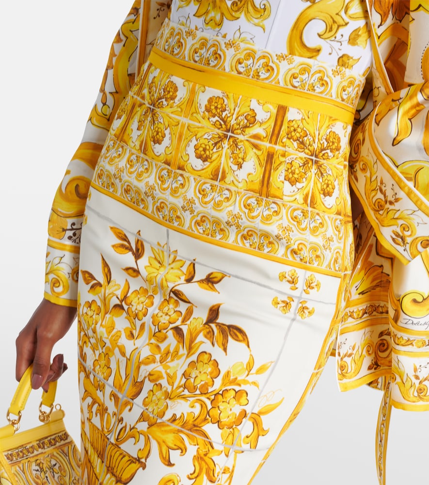  Dolce&gabbana Dolce&gabbana Majolica Silk-blend Midi Skirt 