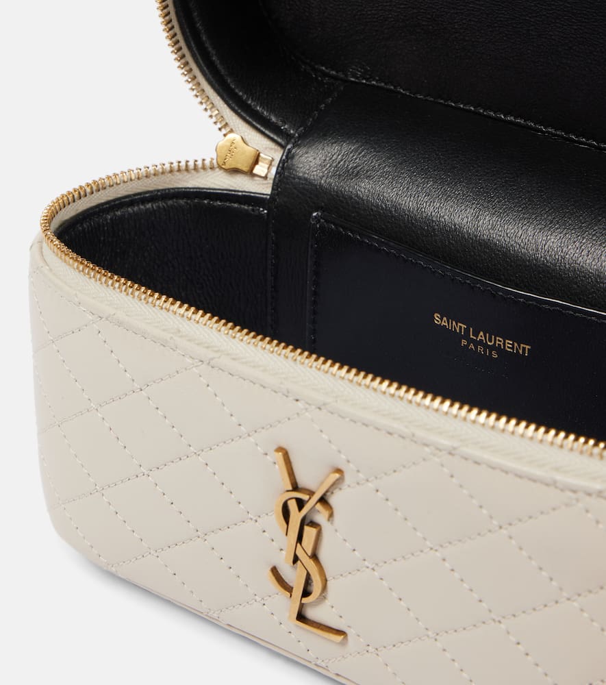 Saint Laurent Gaby Mini Leather Crossbody Bag In White