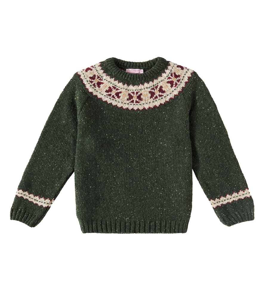 La Coqueta Fair Isle Wool-blend Sweater In Green