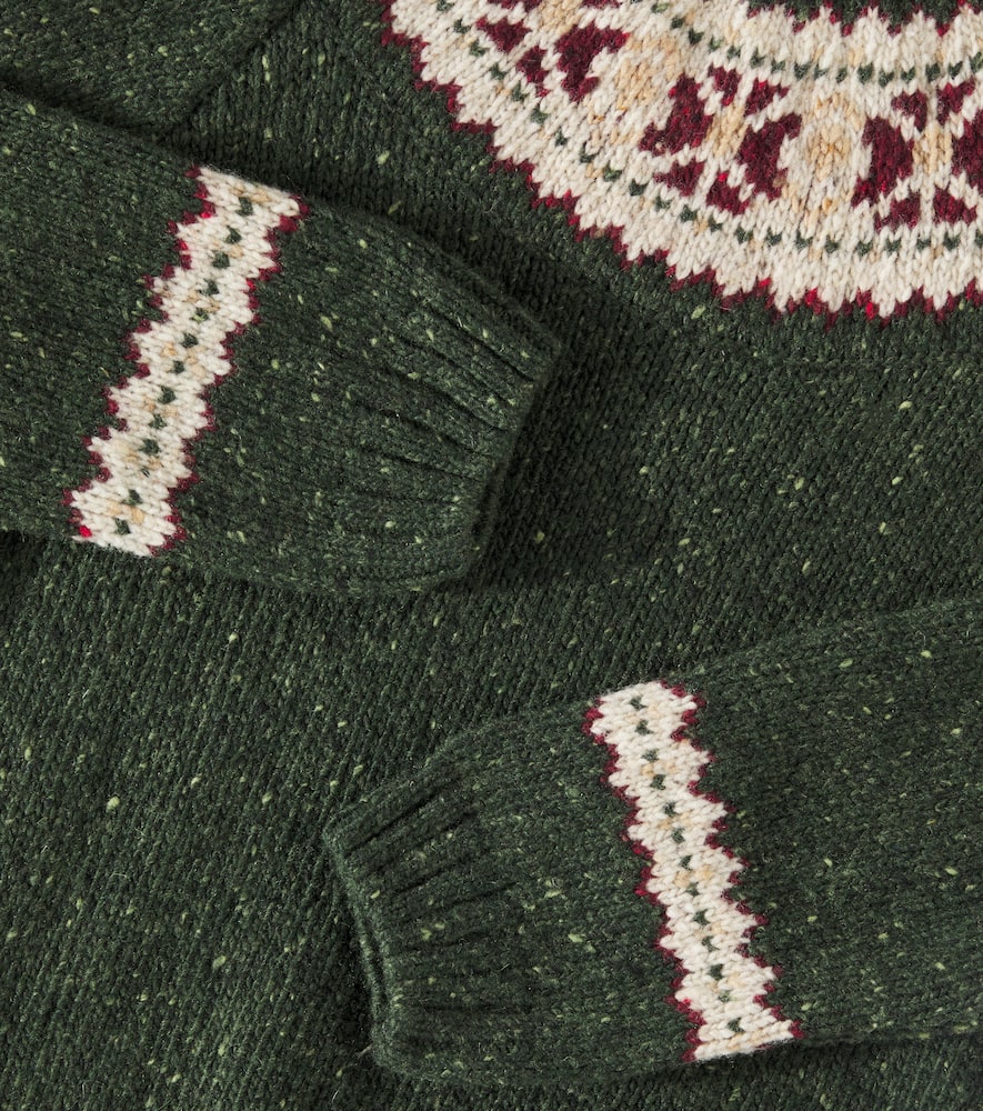 La Coqueta Fair Isle Wool-blend Sweater In Green