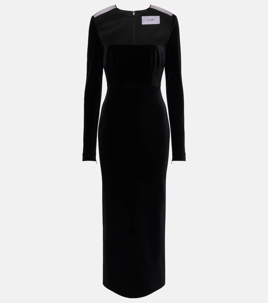 Alex Perry Velvet Minidress In Black
