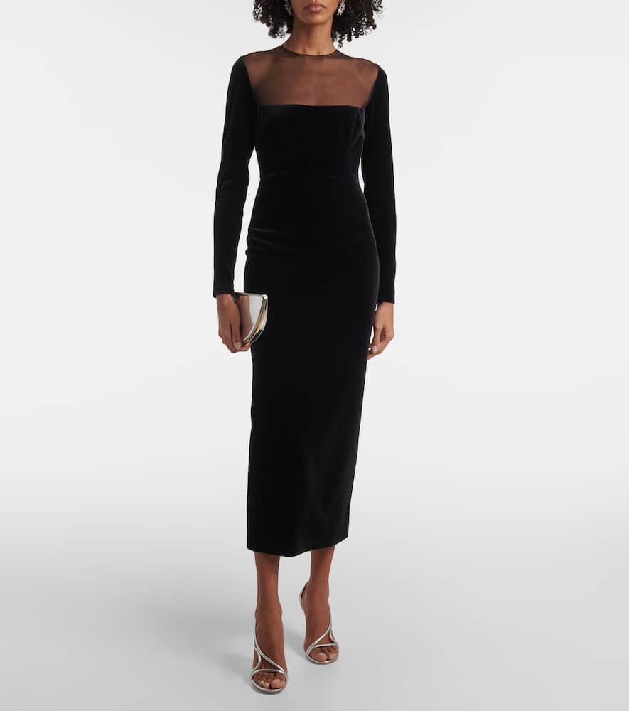 Alex Perry Velvet Minidress In Black