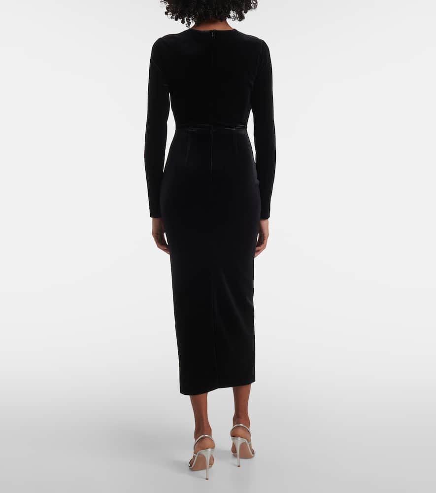 Alex Perry Velvet Minidress In Black