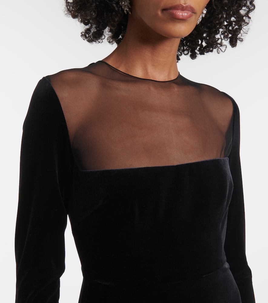 Alex Perry Velvet Minidress In Black