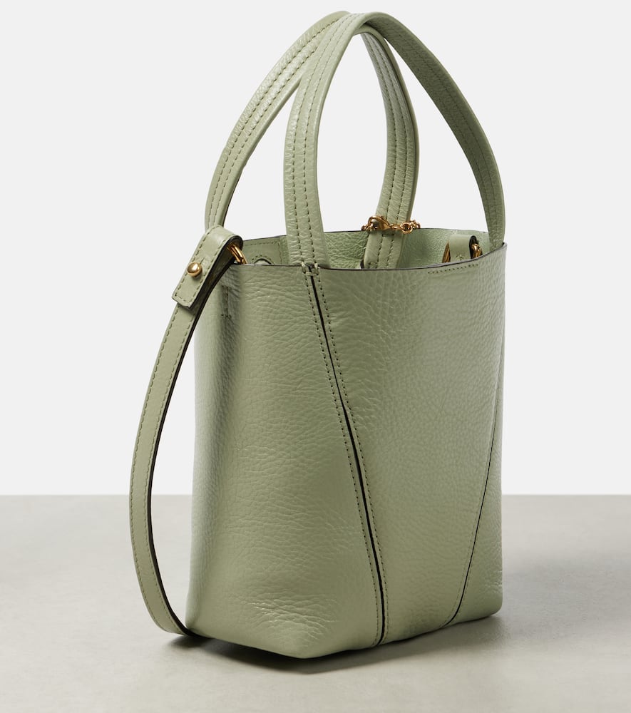 Chloé Spin Small Leather Tote Bag In Green