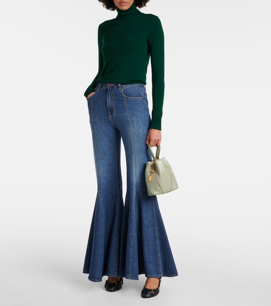 Chloé Spin Small Leather Tote Bag In Green
