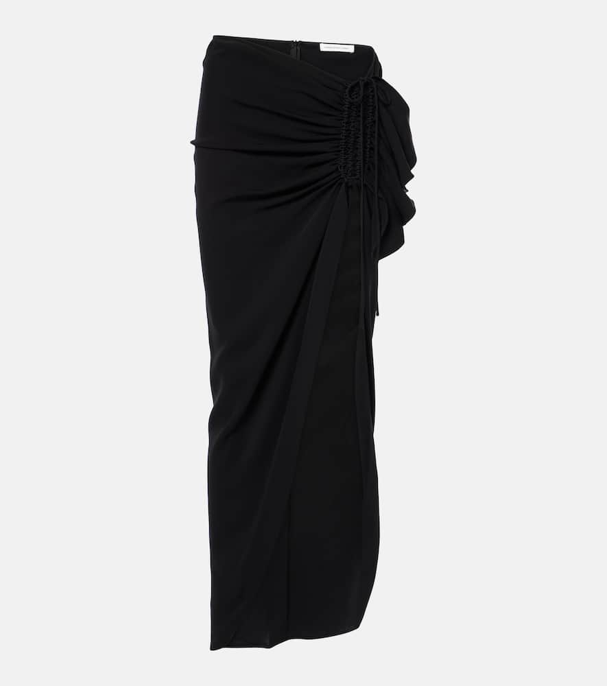 Ruched jersey maxi skirt
