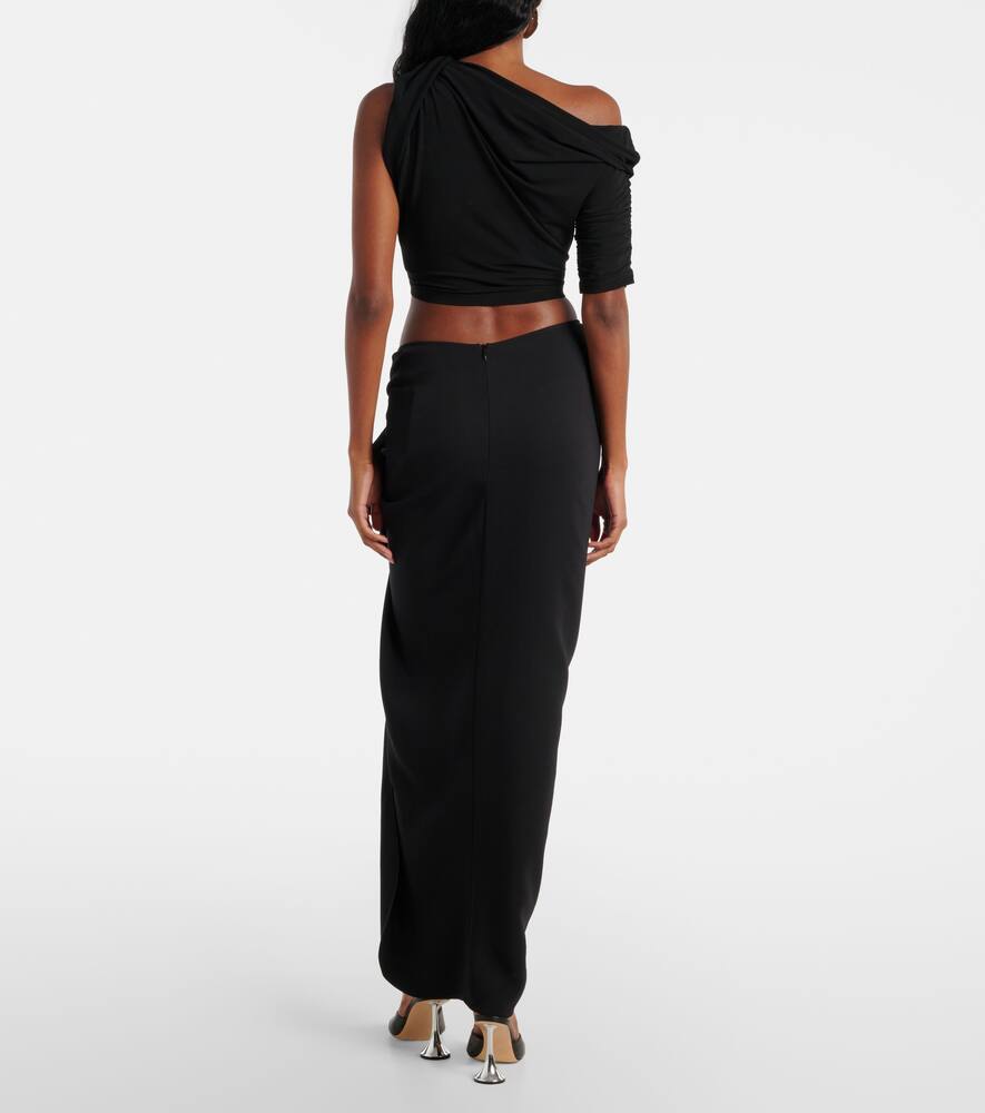 Christopher Esber Ruched Jersey Maxi Skirt In Black