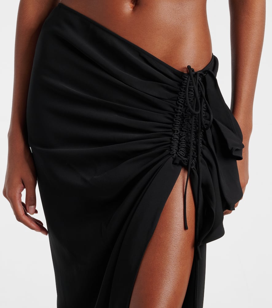 Christopher Esber Ruched Jersey Maxi Skirt In Black