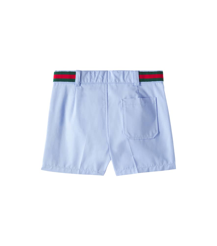 Gucci Baby Web Cotton Poplin Bermuda Shorts In Baby Blue
