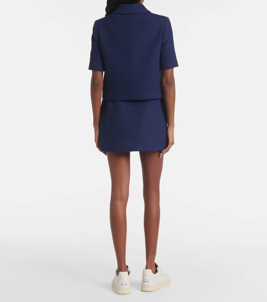 Gucci Cotton-blend Tweed Jacket In Blue