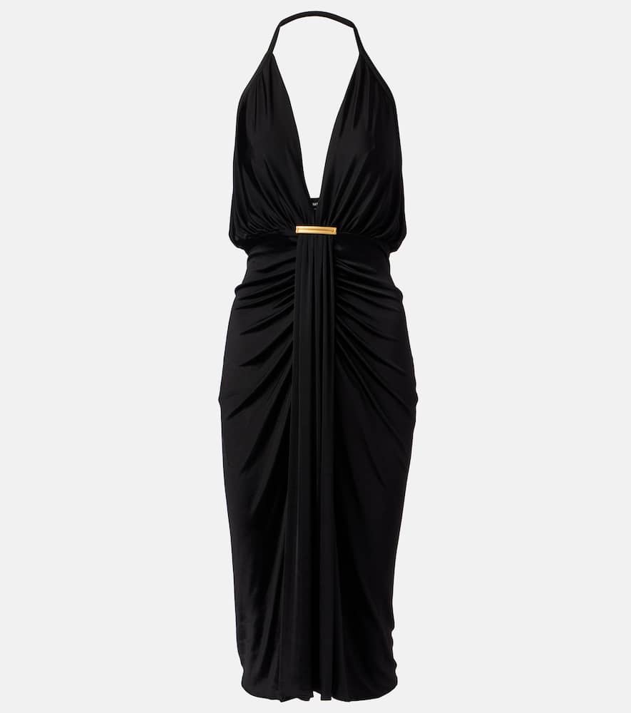 Tom Ford Plunging-neck Sleeveless Gown In Black