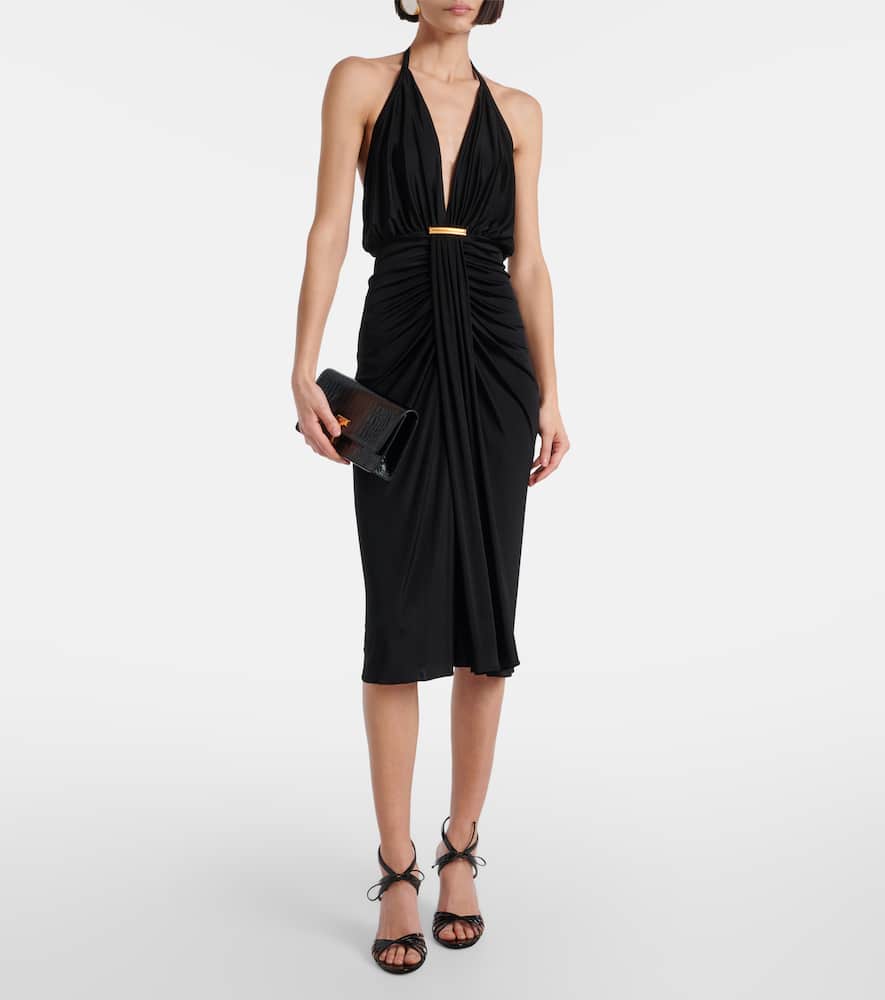Tom Ford Plunging-neck Sleeveless Gown In Black