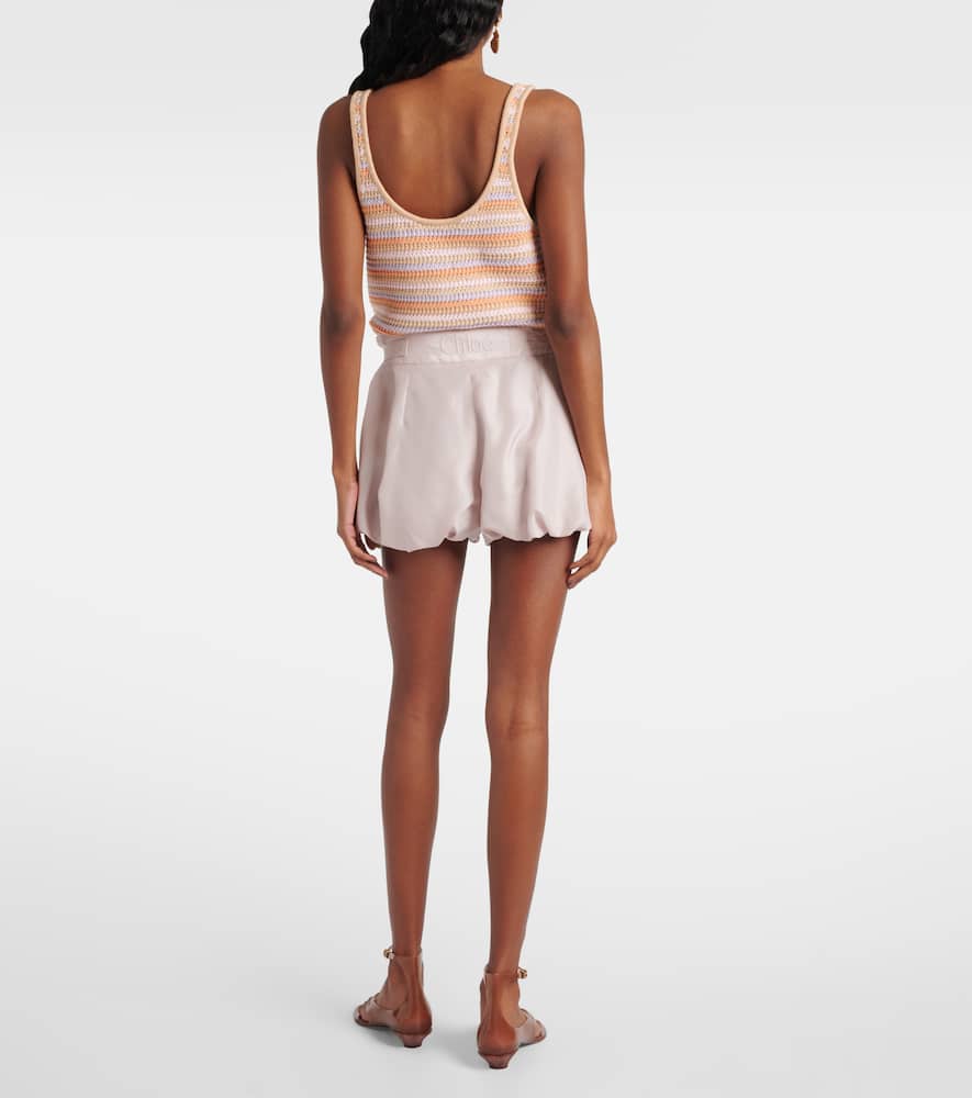 Chloé Cotton Gabardine Shorts In Purple