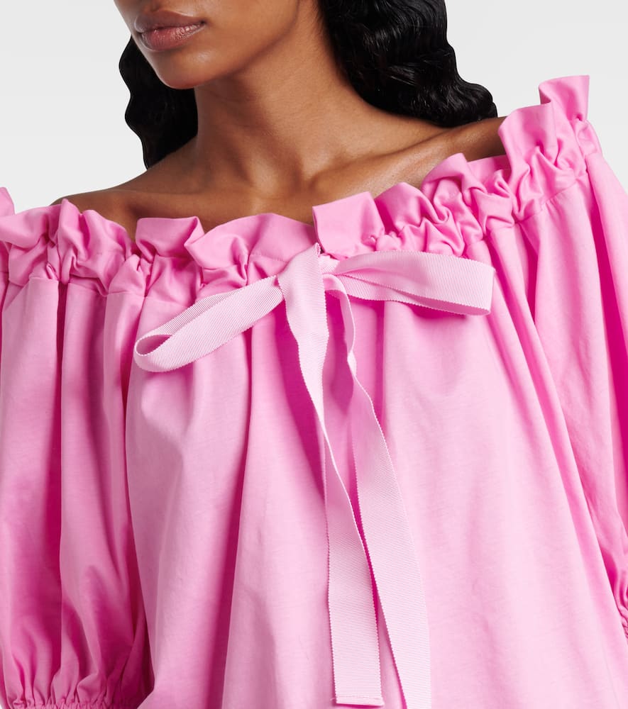 Patou Off-shoulder Cotton Jersey Top In Pink