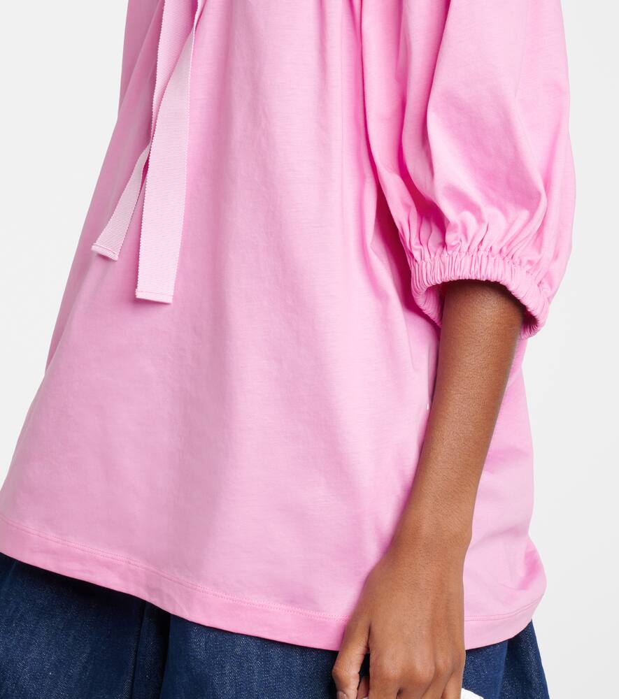 Patou Off-shoulder Cotton Jersey Top In Pink
