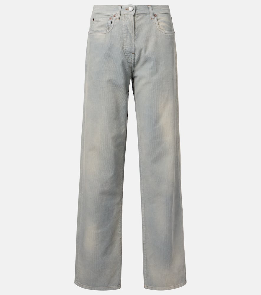 Prada Cotton Corduroy Pants In Blue