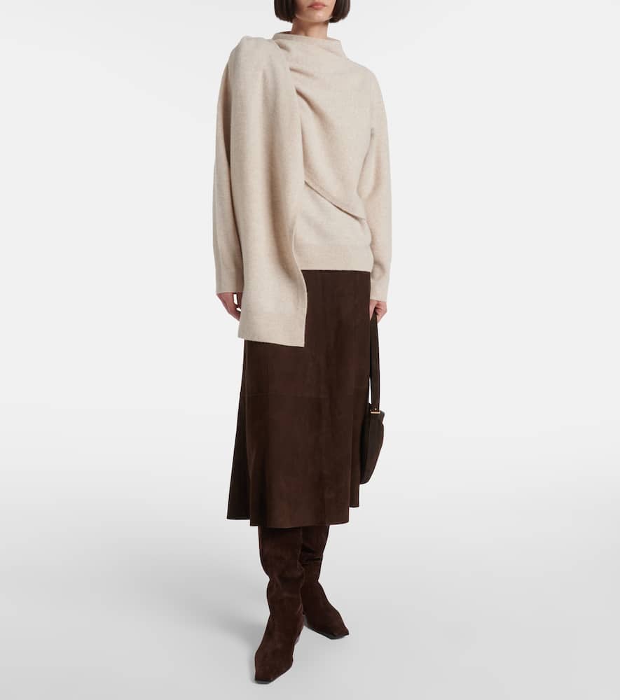 Vince Draped Sweater In Neutral