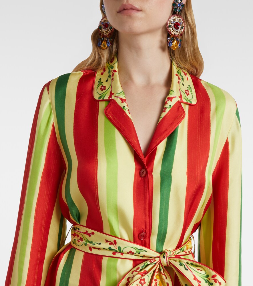 Dolce&Gabbana Belted Striped Shirt