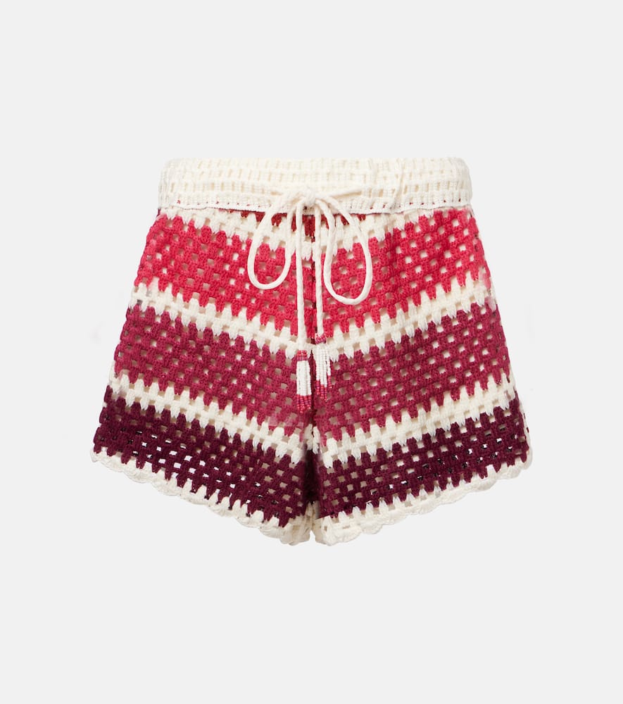Crochet striped shorts