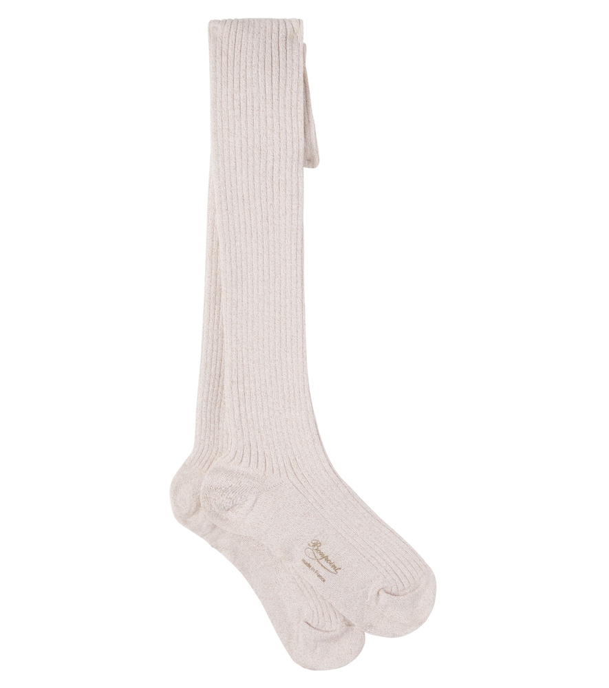 Bonpoint Cotton-blend lame knee-high tights
