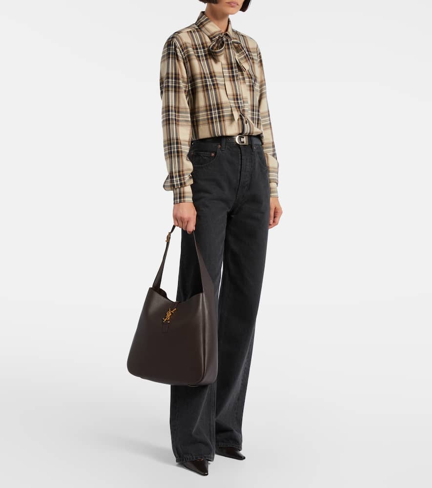 Saint Laurent Le 5 À 7 Supple Large Leather Shoulder Bag In Brown