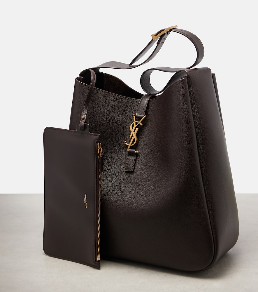 Saint Laurent Le 5 À 7 Supple Large Leather Shoulder Bag In Brown