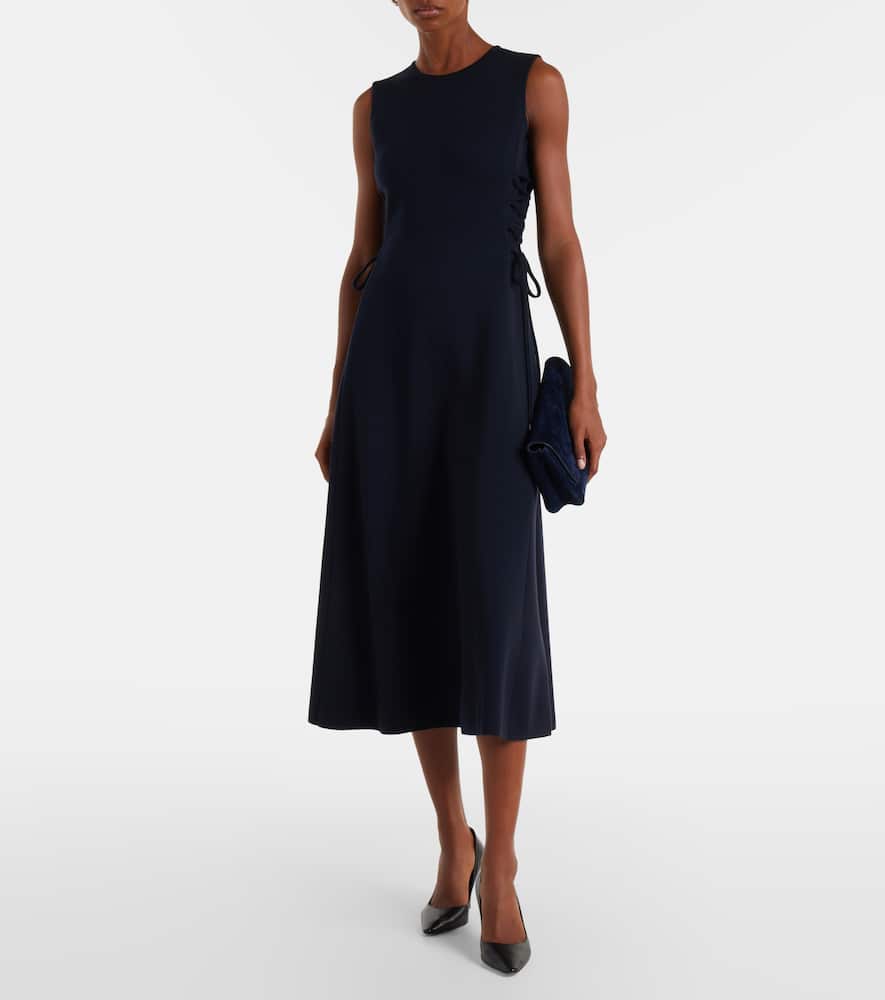 Max Mara Delfi Virgin Wool Midi Dress In Animal Print