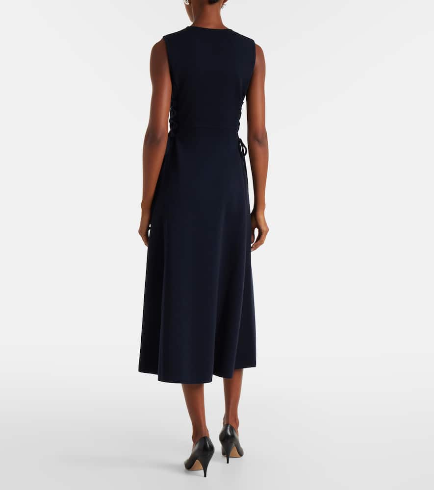 Max Mara Delfi Virgin Wool Midi Dress In Animal Print