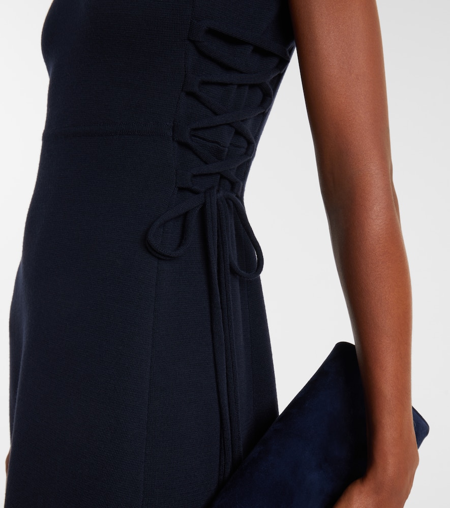 Max Mara Delfi Virgin Wool Midi Dress In Animal Print