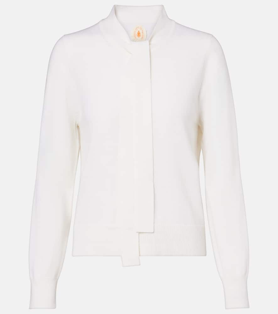 Tie-neck wool and cashmere sweater