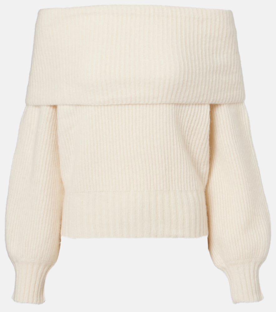 Jardin Des Orangers Off-shoulder Cashmere And Silk Sweater In White