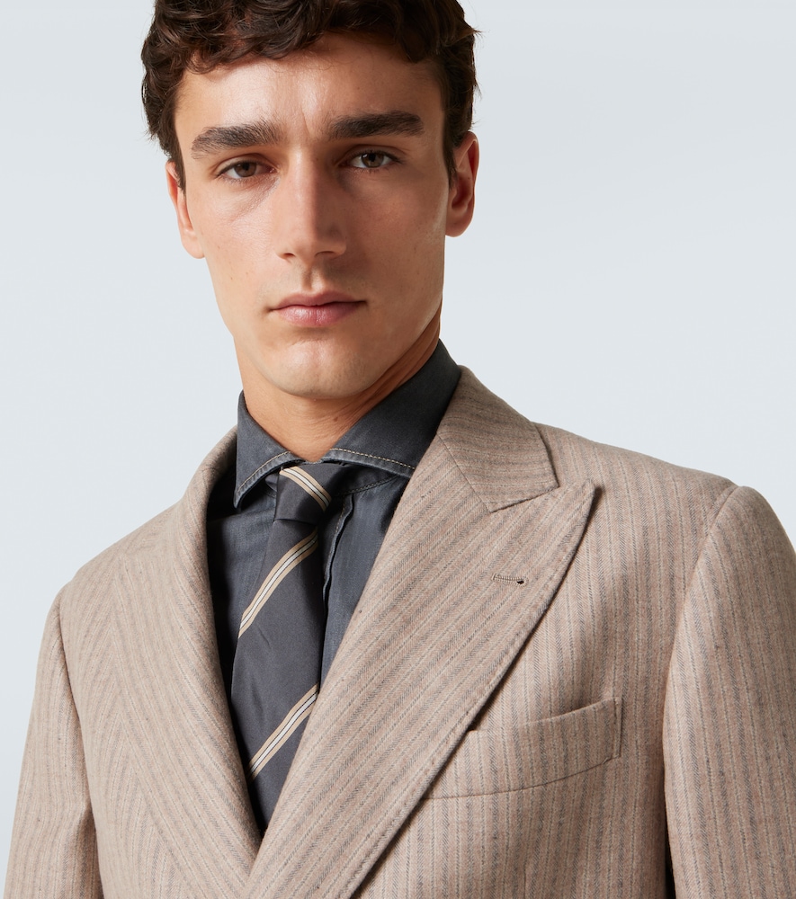  Brunello Cucinelli Brunello Cucinelli Striped Silk Tie 